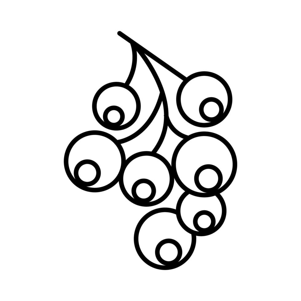 svart och vit små enkel linjär ikon av en skön festlig ny år jul gro, järnek bär eller berg aska på en vit bakgrund. vektor illustration