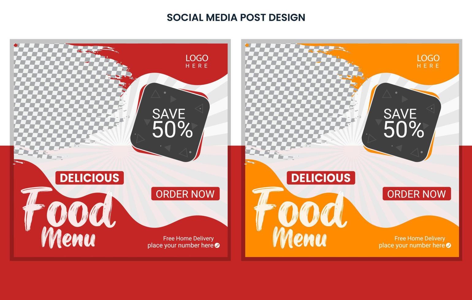 mat social media posta design mall, restaurang social media posta design, burger posta design, meny posta design vektor