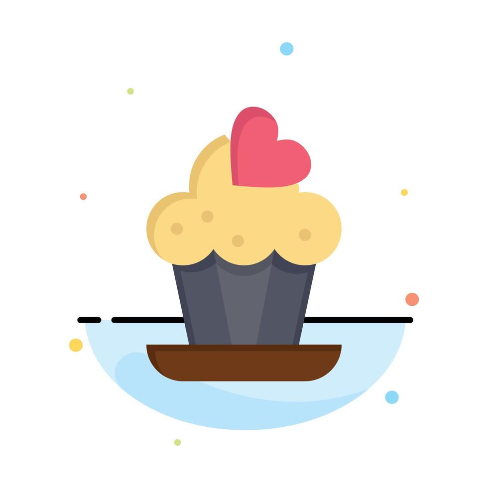 Cupcake Kuchen Liebe abstrakte flache Farbsymbolvorlage vektor