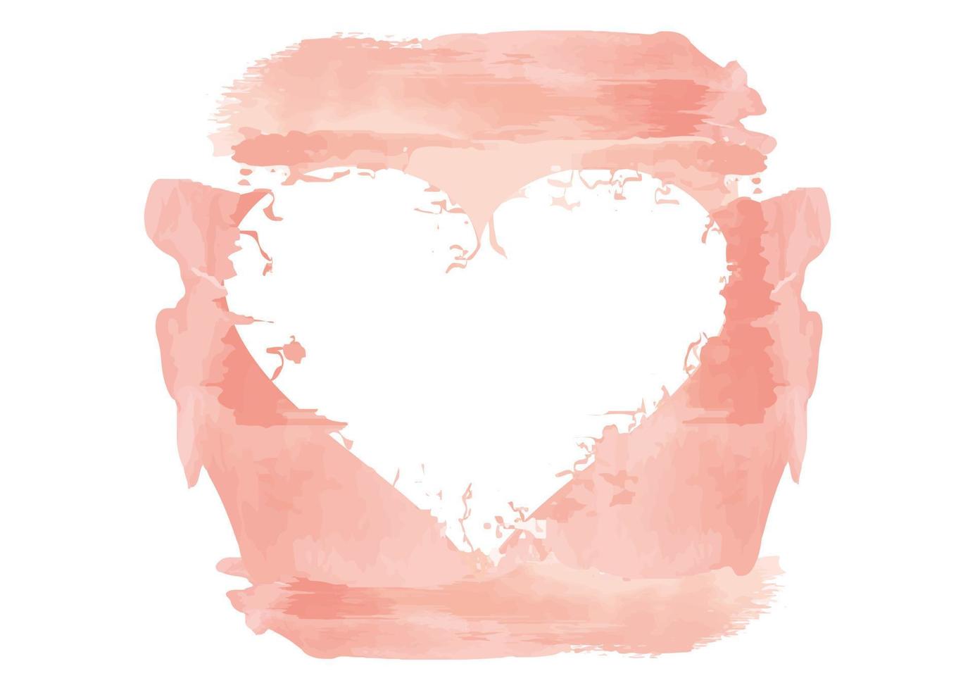 rosa målad hjärta vektor mall