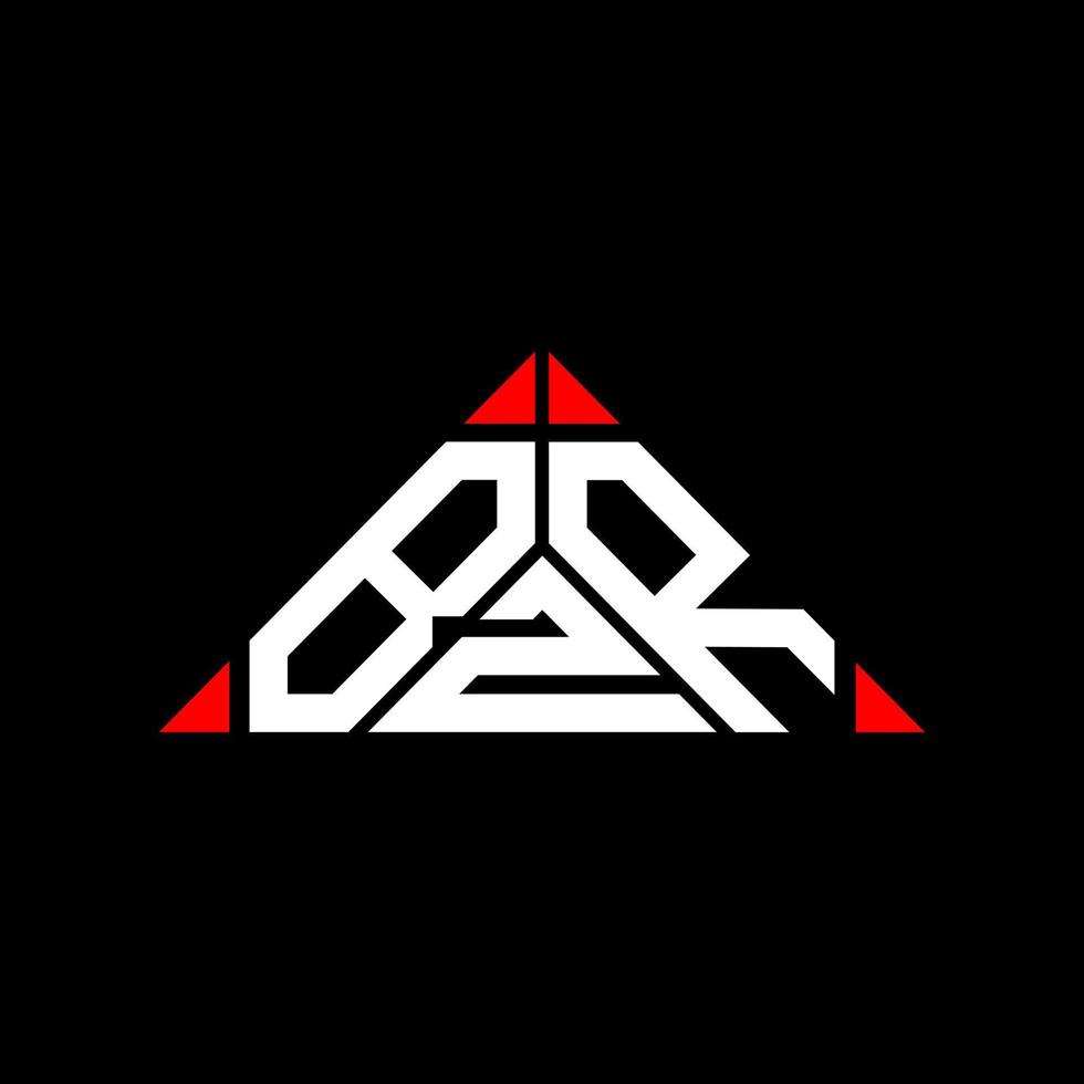 bzr brev logotyp kreativ design med vektor grafisk, bzr enkel och modern logotyp i triangel form.