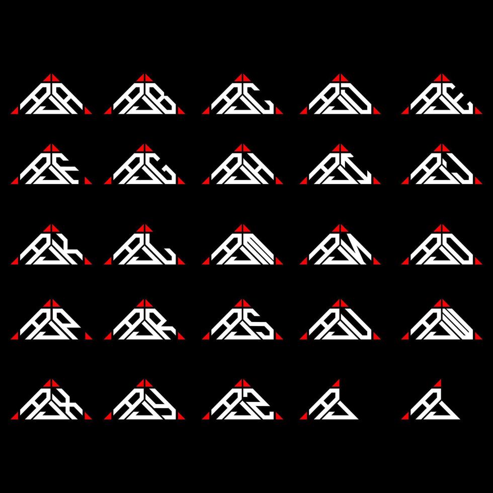 aja till ajz brev logotyp kreativ design med vektor grafisk, aja till ajz enkel och modern logotyp i triangel form.