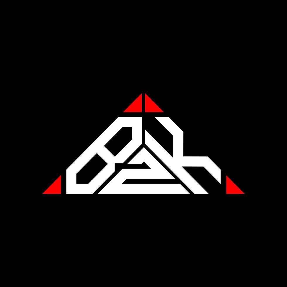 bzk brev logotyp kreativ design med vektor grafisk, bzk enkel och modern logotyp i triangel form.