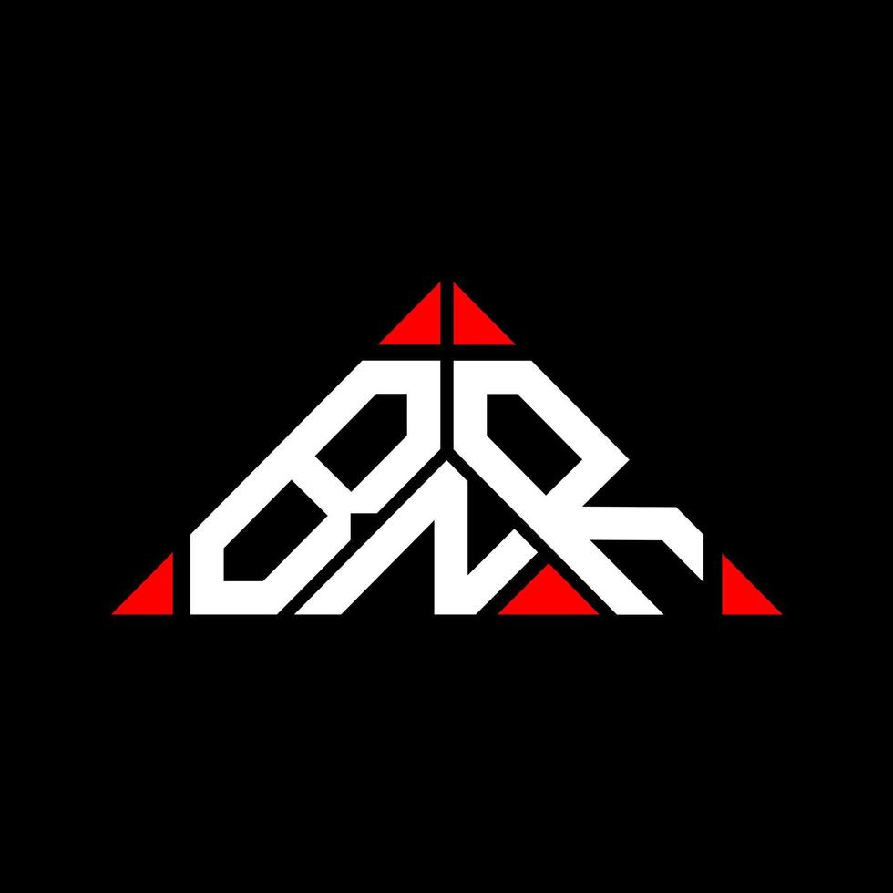 kreatives Design des bnr-Buchstabenlogos mit Vektorgrafik, bnr-einfaches und modernes Logo in Dreiecksform. vektor