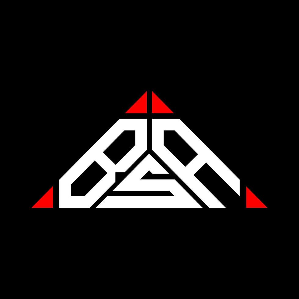 kreatives Design des bsa-Buchstabenlogos mit Vektorgrafik, bsa einfaches und modernes Logo in Dreiecksform. vektor