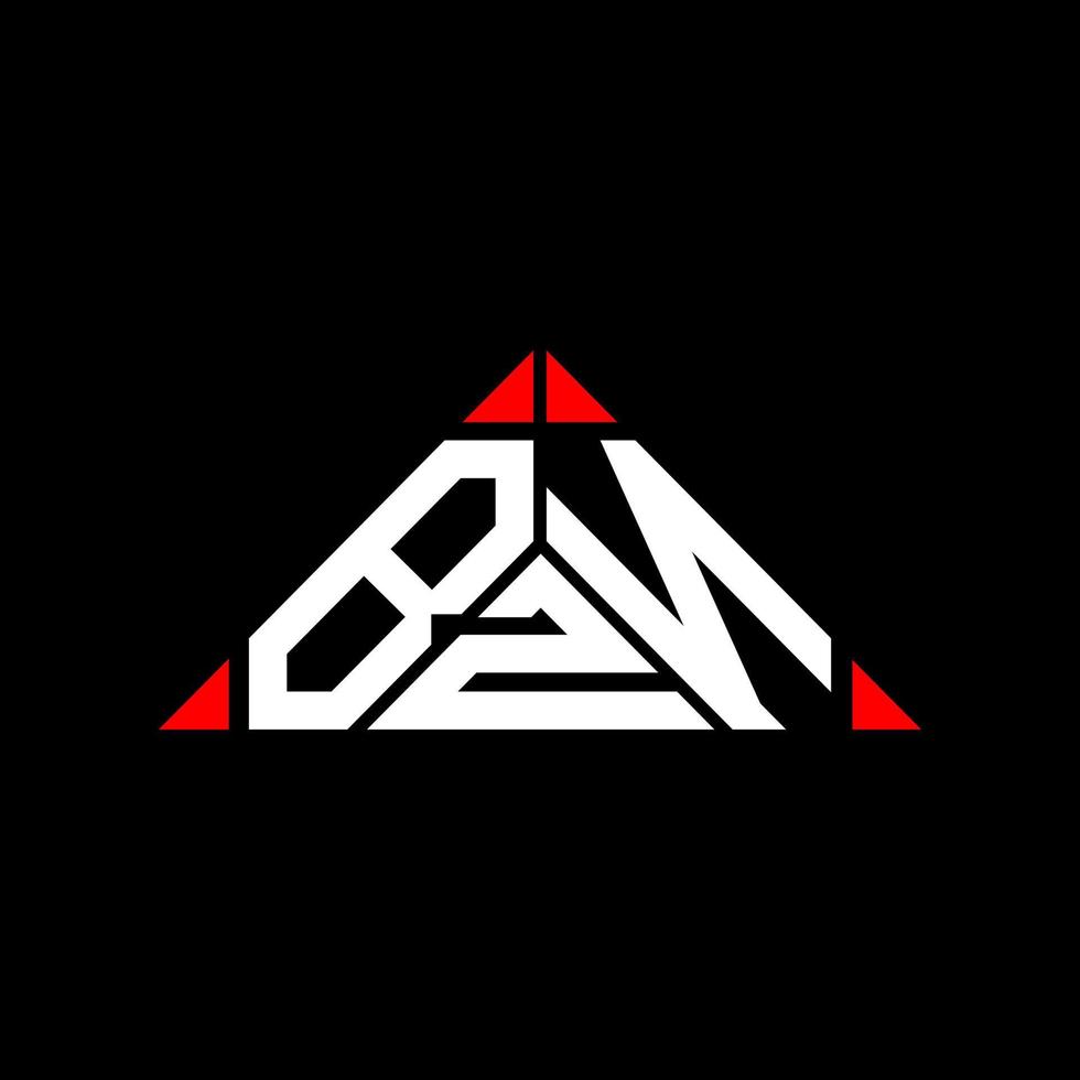 kreatives Design des bzn-Buchstabenlogos mit Vektorgrafik, bzn-einfaches und modernes Logo in Dreiecksform. vektor