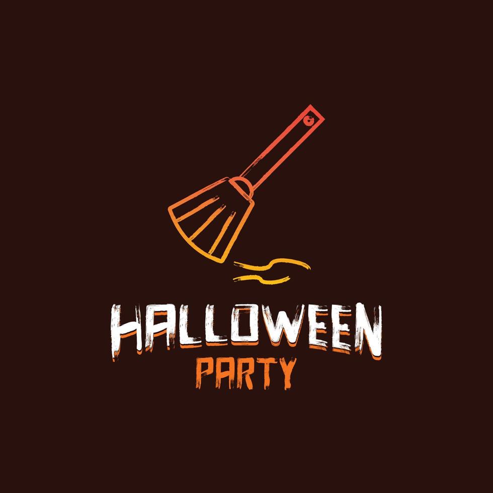 Halloween-Partydesign mit dunkelbraunem Hintergrundvektor vektor