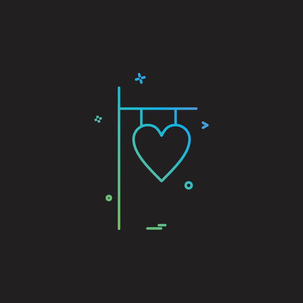Valentinstag Herz Namensschild Symbol Vektordesign vektor