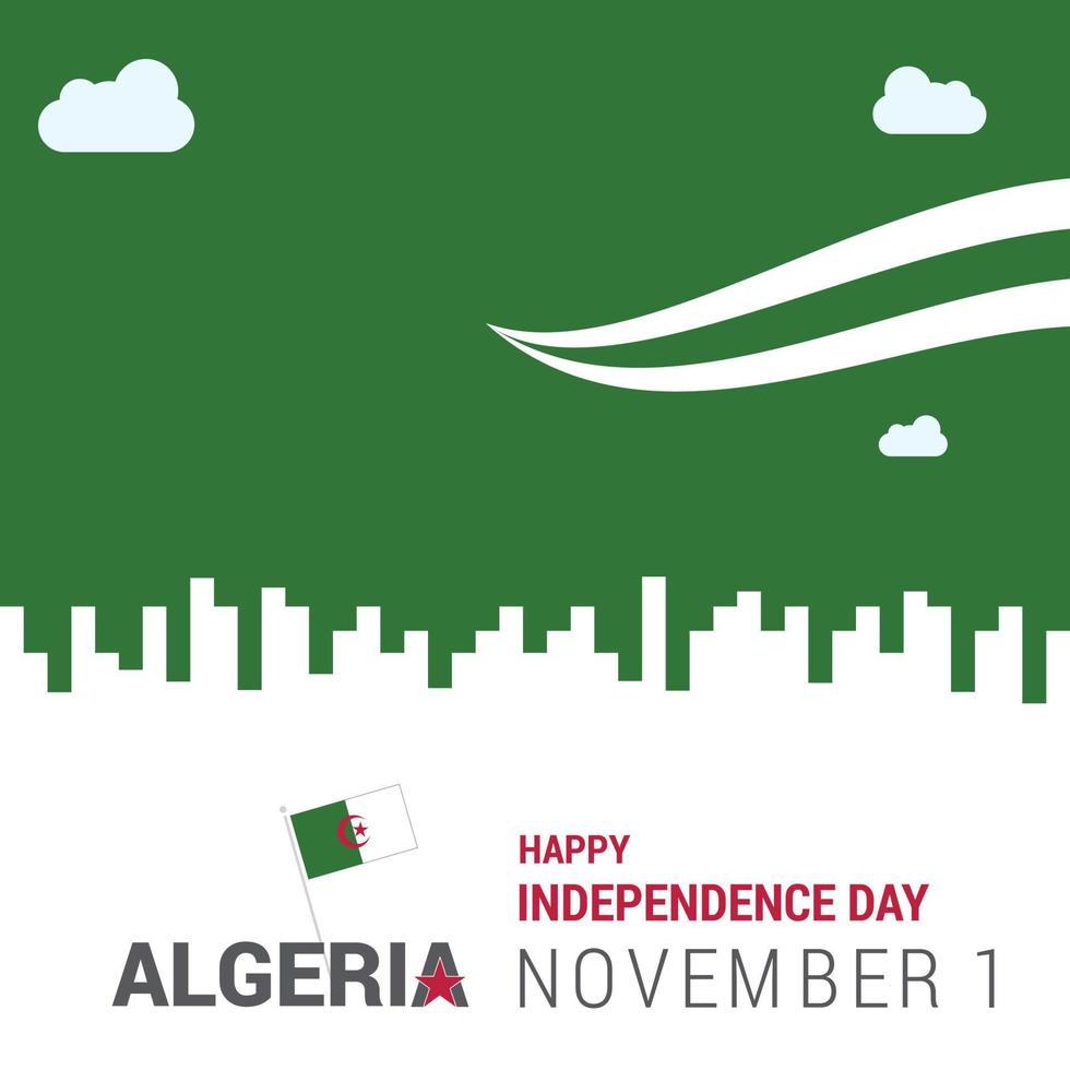 algerien unabhängigkeitstag design kartenvektor vektor