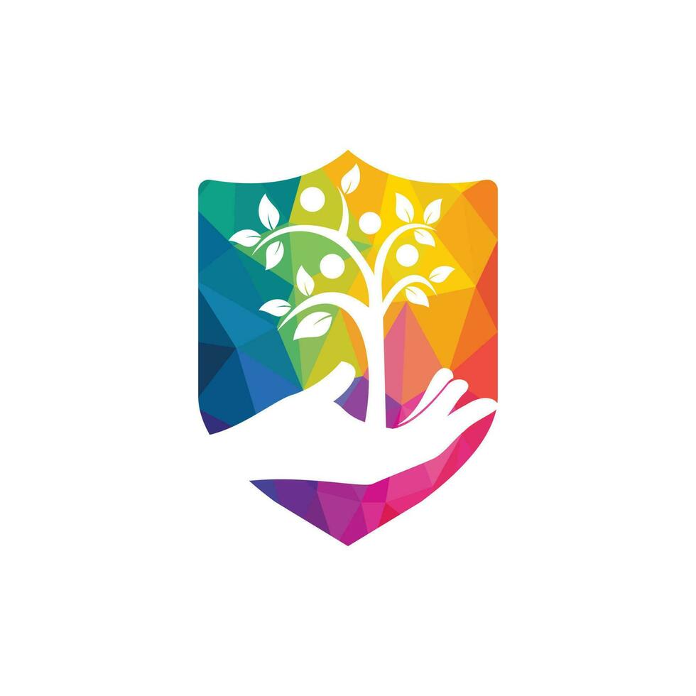 Familienpflege-Logo-Design. Logo-Design für medizinische Dienstleistungen oder Versicherungsdienstleistungen. vektor