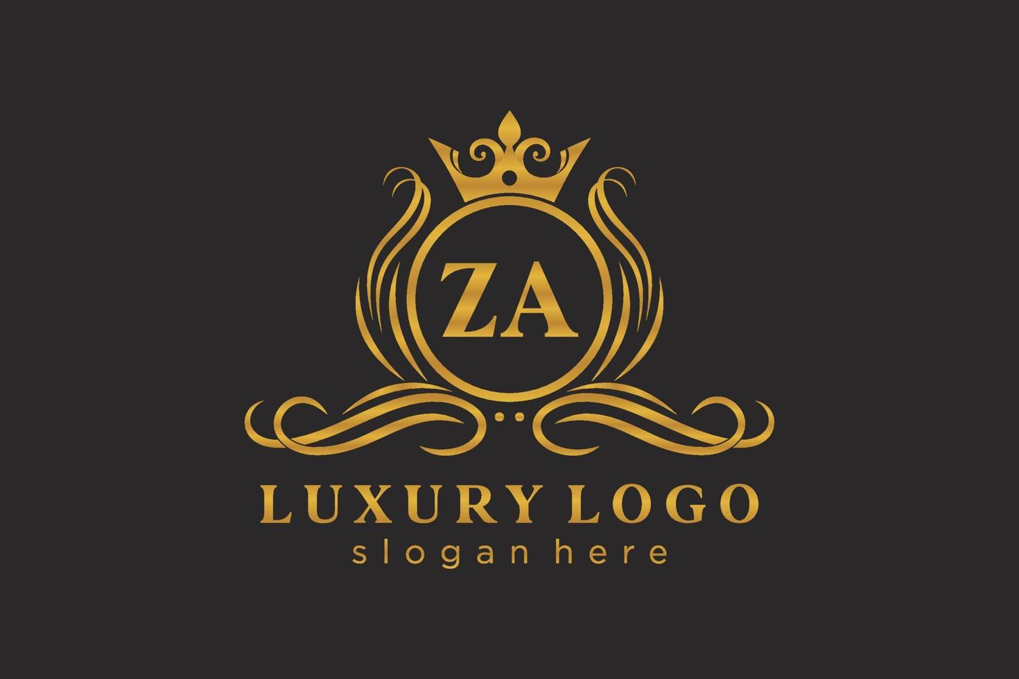 första za brev kunglig lyx logotyp mall i vektor konst för restaurang, kungligheter, boutique, Kafé, hotell, heraldisk, Smycken, mode och Övrig vektor illustration.