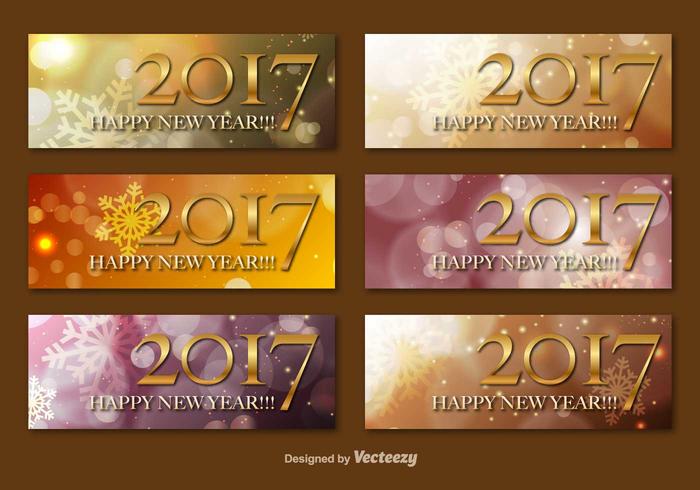 Gott nytt år 2017 Vector Banners