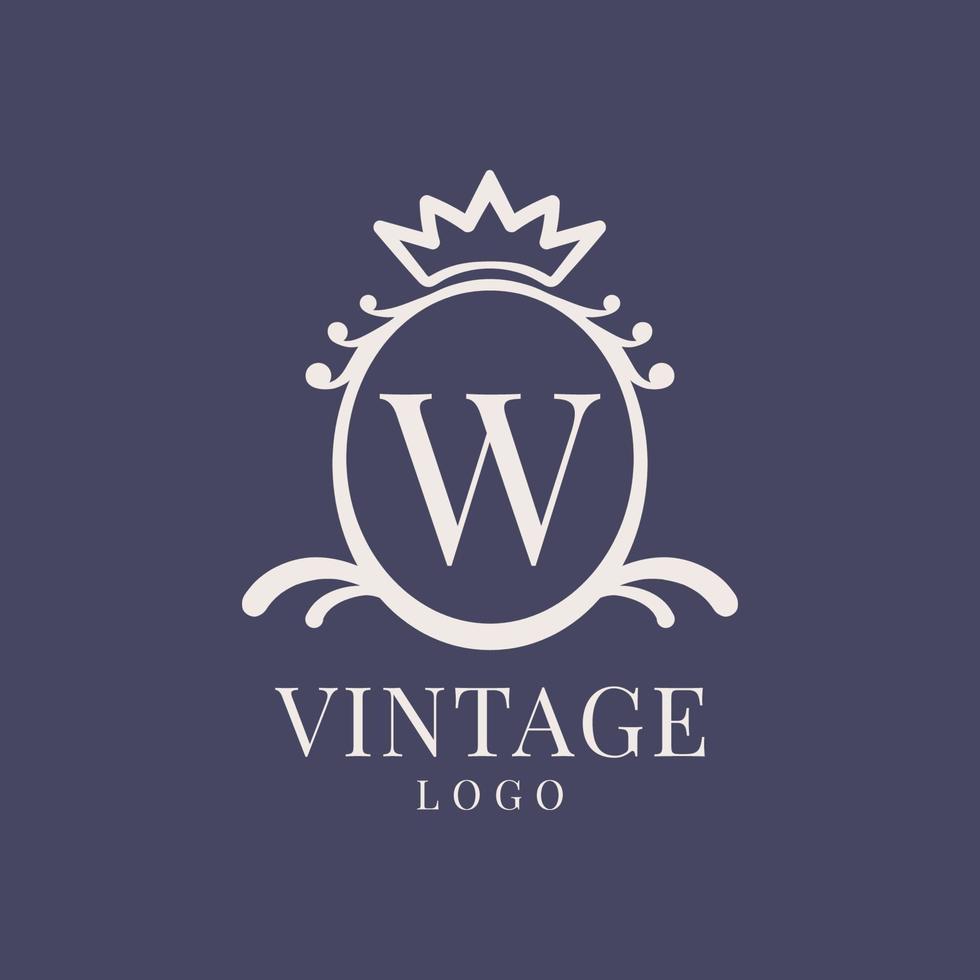 buchstabe w vintage logo design für klassisches schönheitsprodukt, rustikale marke, hochzeit, spa, salon, hotel vektor