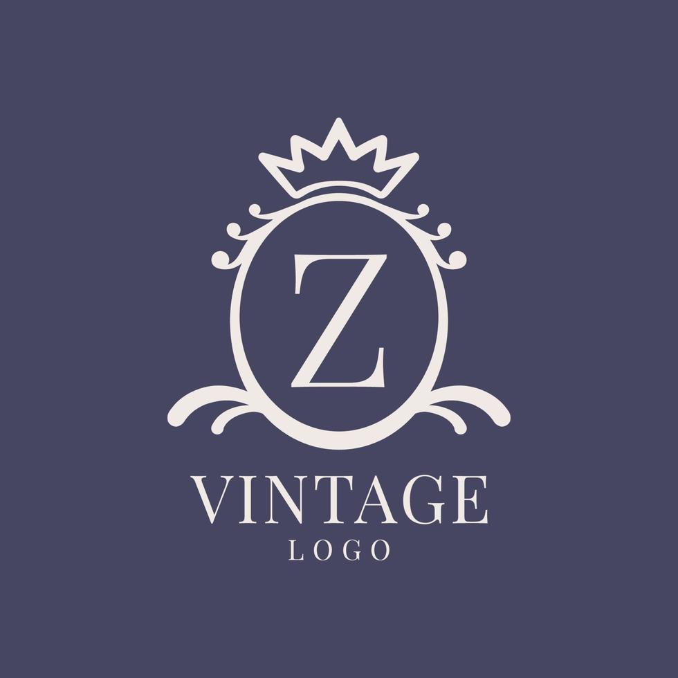 buchstabe z vintage logo design für klassisches schönheitsprodukt, rustikale marke, hochzeit, spa, salon, hotel vektor