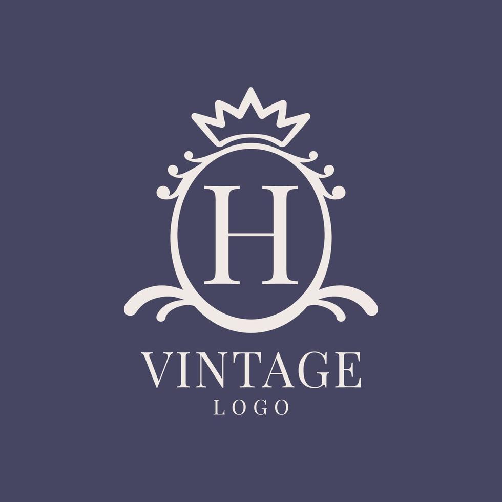 buchstabe h vintage logo design für klassisches schönheitsprodukt, rustikale marke, hochzeit, spa, salon, hotel vektor