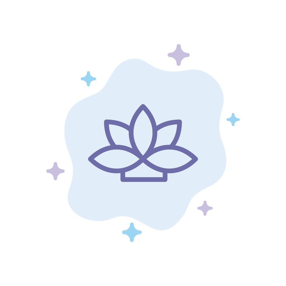 Blume Indien Lotuspflanze blaues Symbol auf abstraktem Wolkenhintergrund vektor