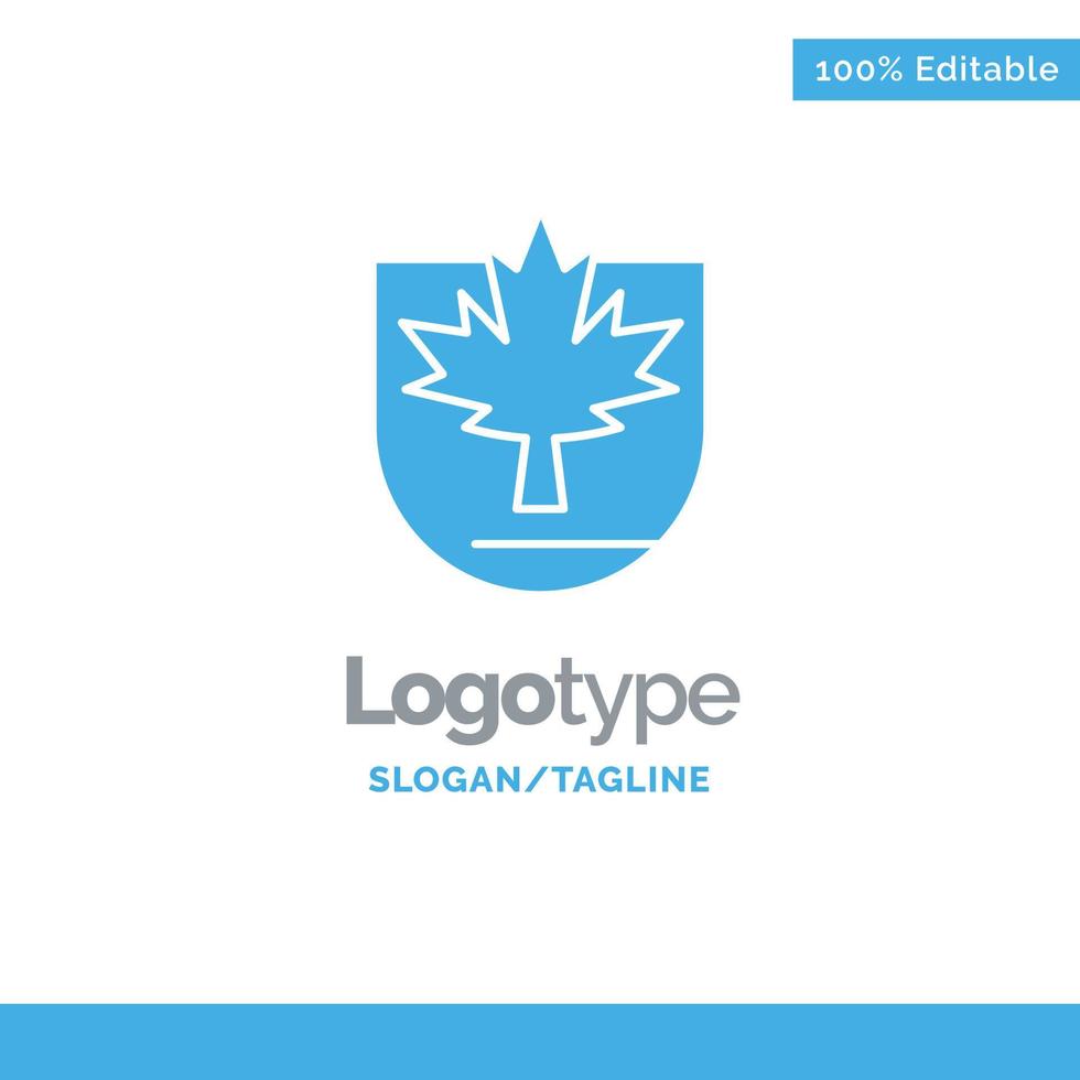 säkerhet blad kanada skydda blå fast logotyp mall plats för Tagline vektor