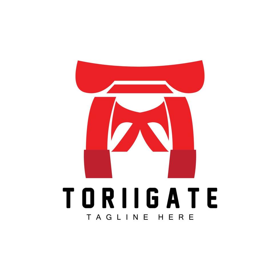 toriien Port logotyp, japansk historia Port ikon vektor, kinesisk illustration, trä- design företag varumärke mall vektor
