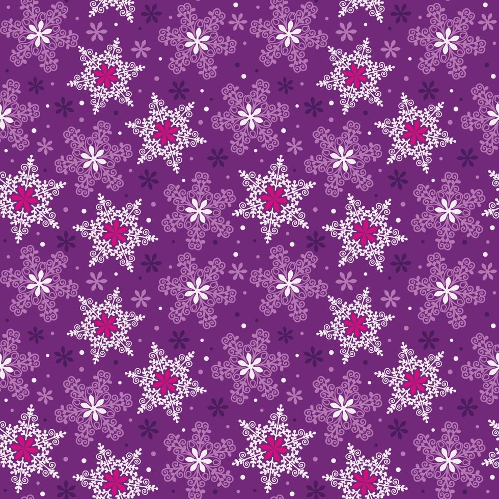 sömlös mönster av sammet violett snöflingor vektor