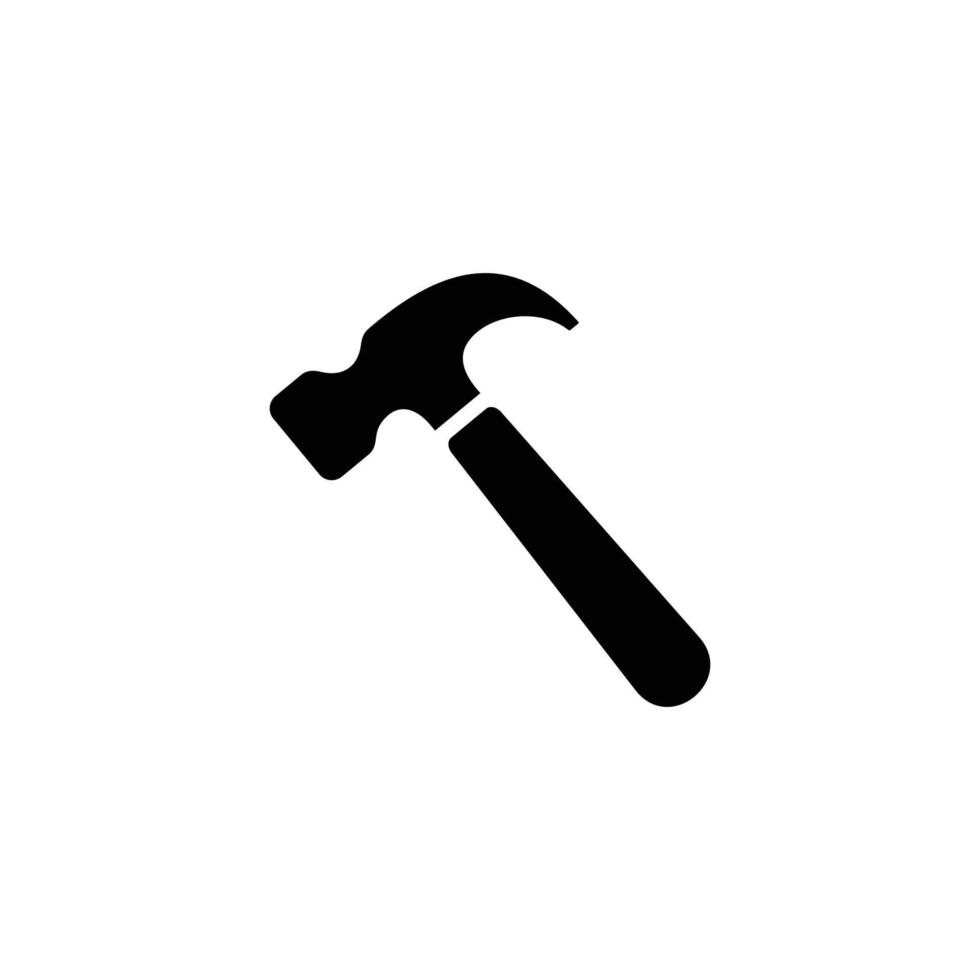 Hammer einfacher flacher Symbolvektor vektor