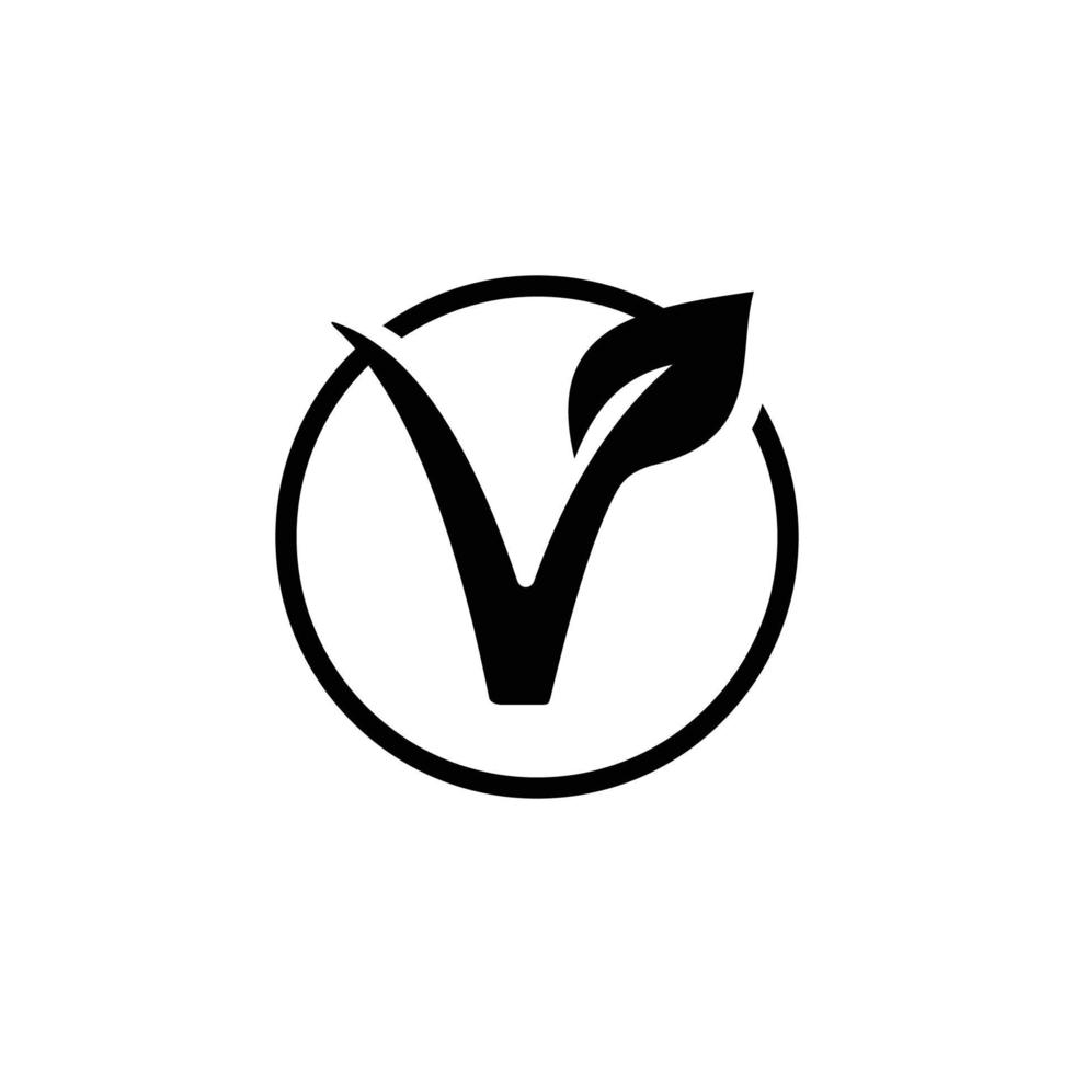 veganer einfacher flacher Symbolvektor vektor