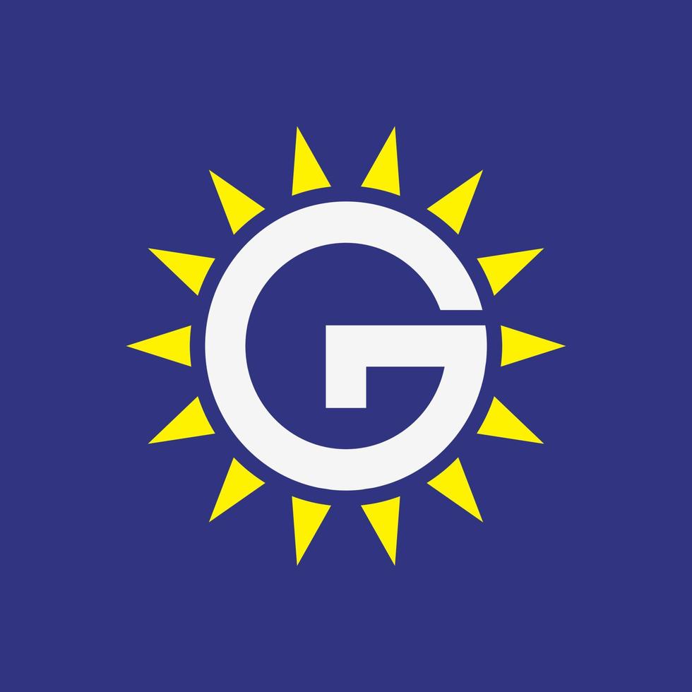 Buchstabe g Sonne Logo Design Vorlage Vektor Illustrator kostenloser Vektor