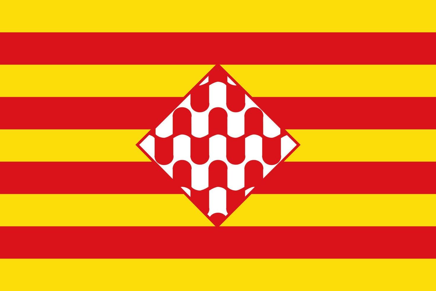 girona flagga, provinser av Spanien. vektor illustration.