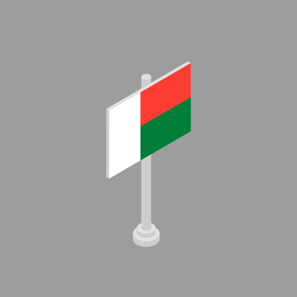 illustration av madagaskar flagga mall vektor