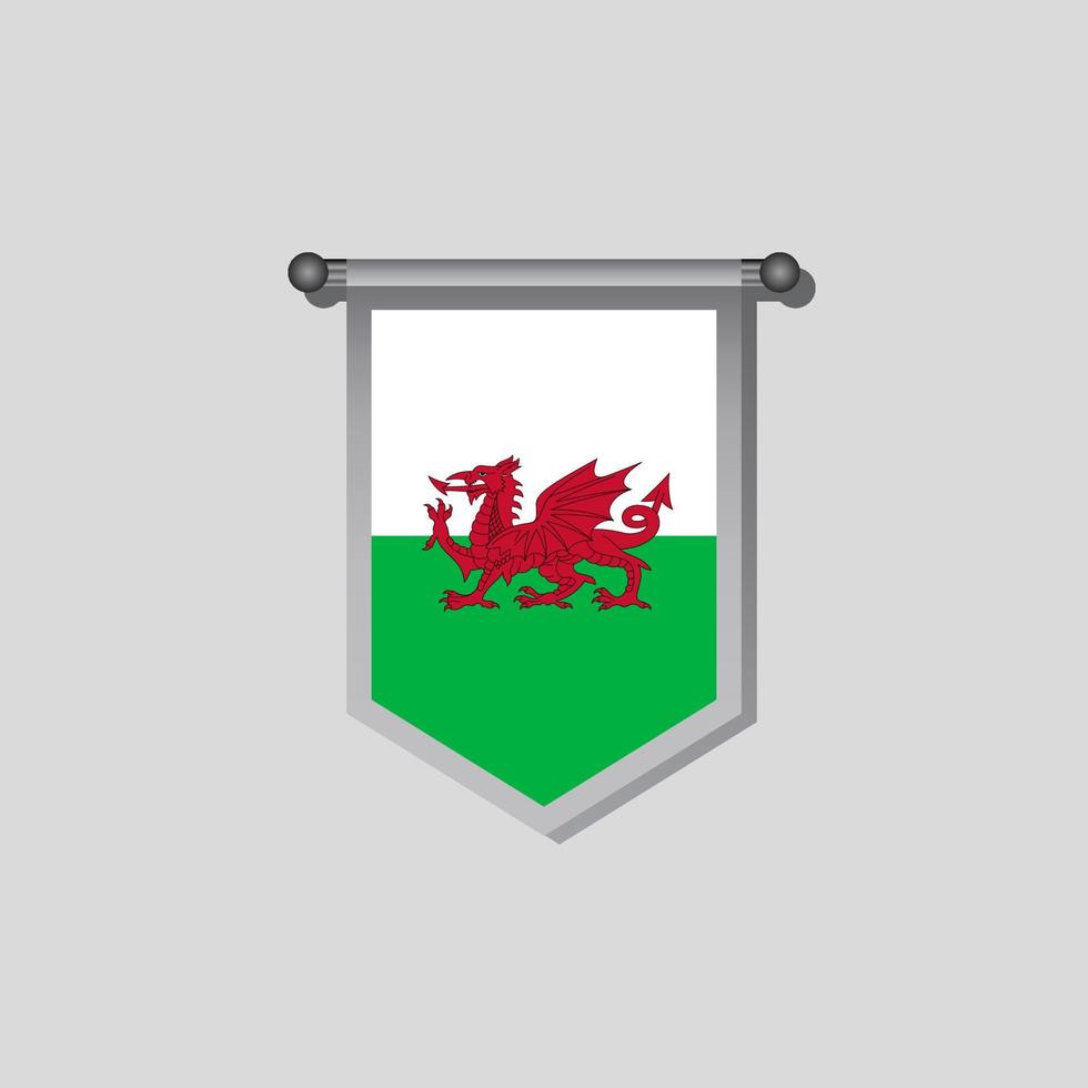 Illustration der Wales-Flaggenvorlage vektor