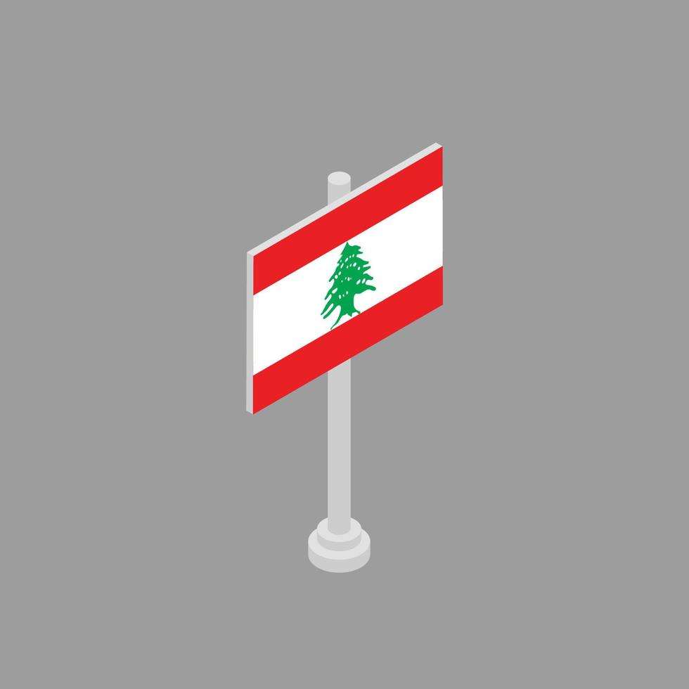 Illustration der Libanon-Flaggenvorlage vektor