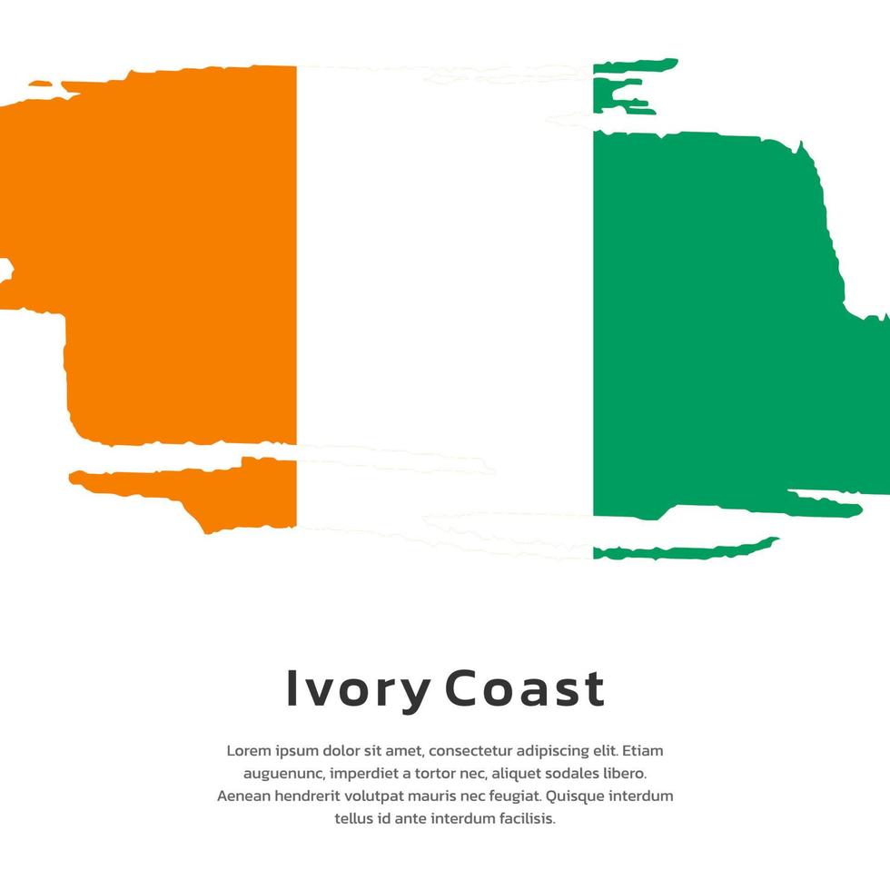Illustration der Flaggenvorlage der Elfenbeinküste vektor