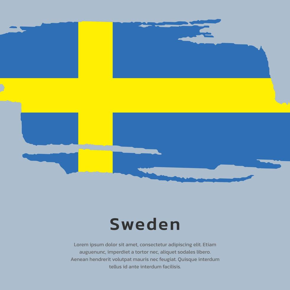 illustration av Sverige flagga mall vektor