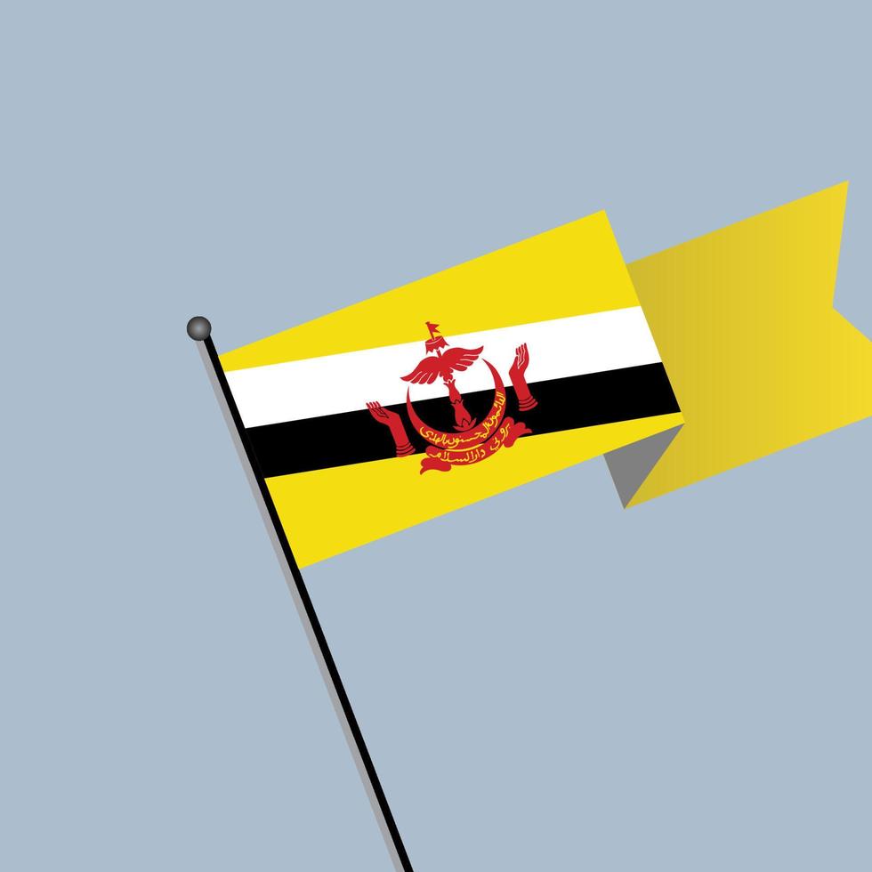 illustration der brunei-flaggenschablone vektor