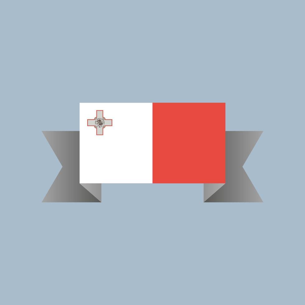 illustration av malta flagga mall vektor