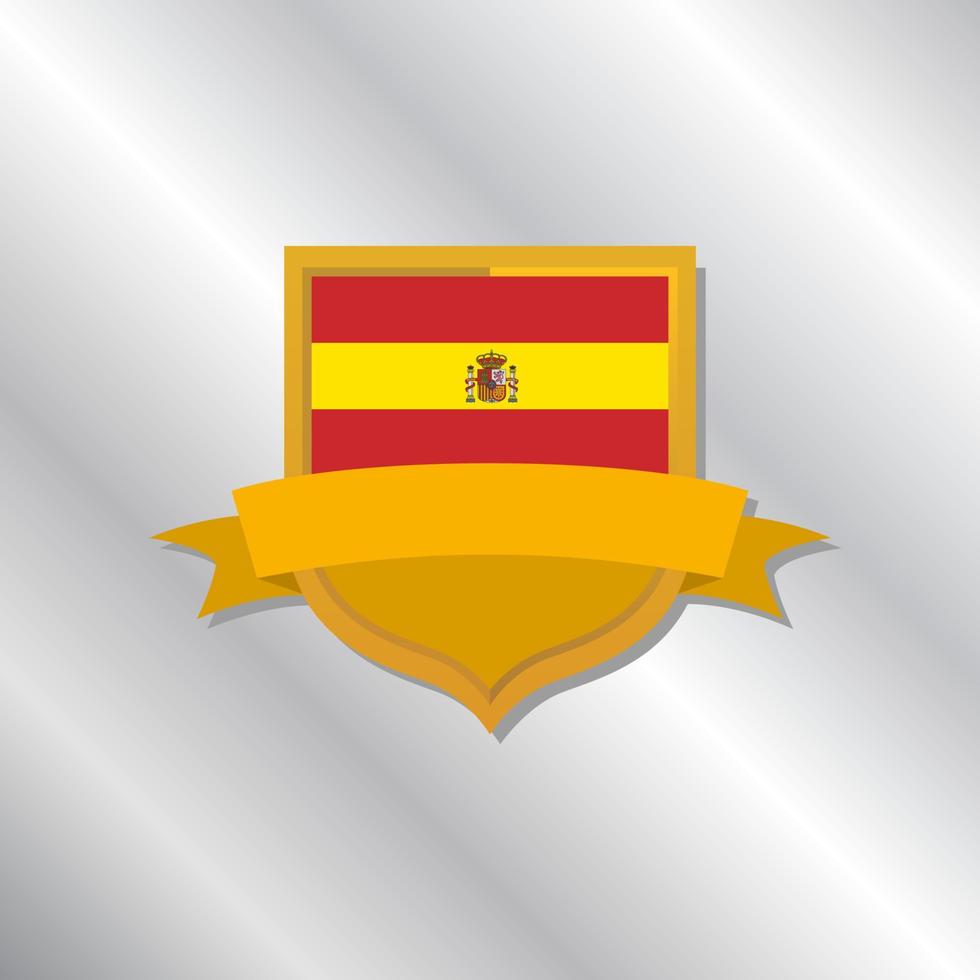 illustration av Spanien flagga mall vektor