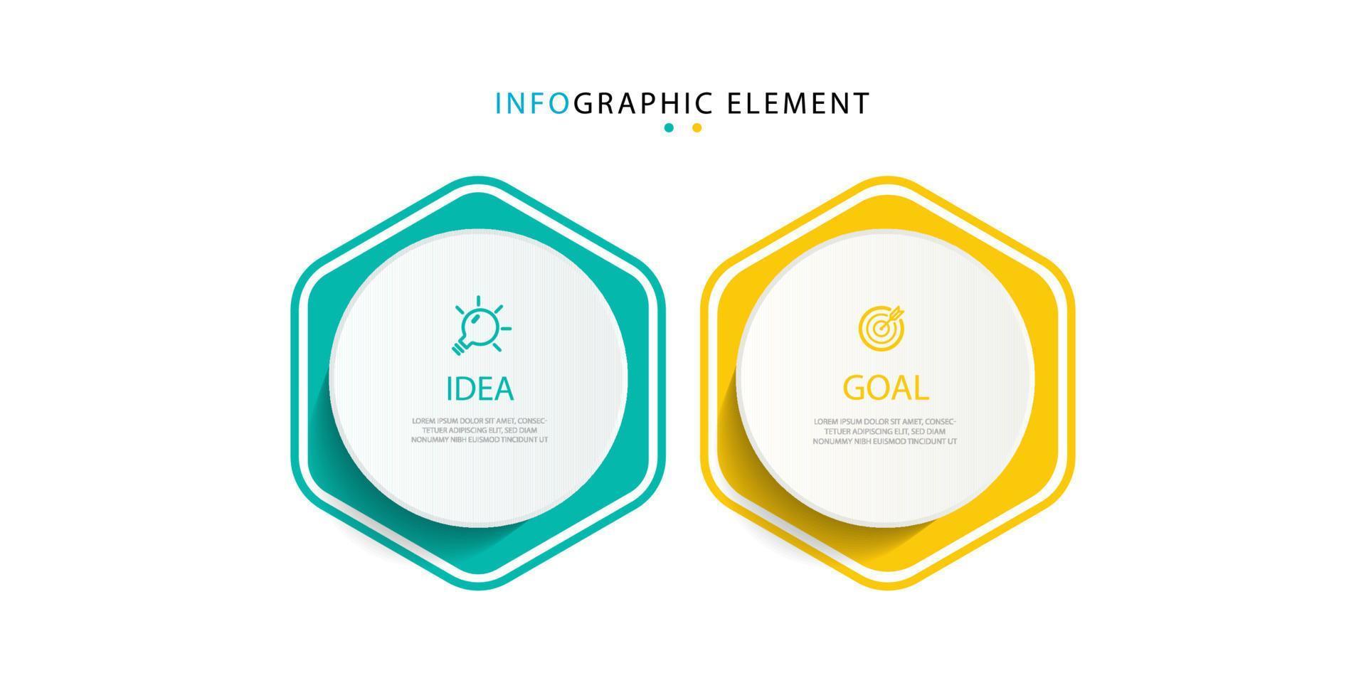 modern företag infographic mall design med 2 steg eller alternativ. Häftigt design för bearbeta diagram, presentationer, arbetsflöde layout, baner, strömma Diagram, vägg information.eps10 vektor