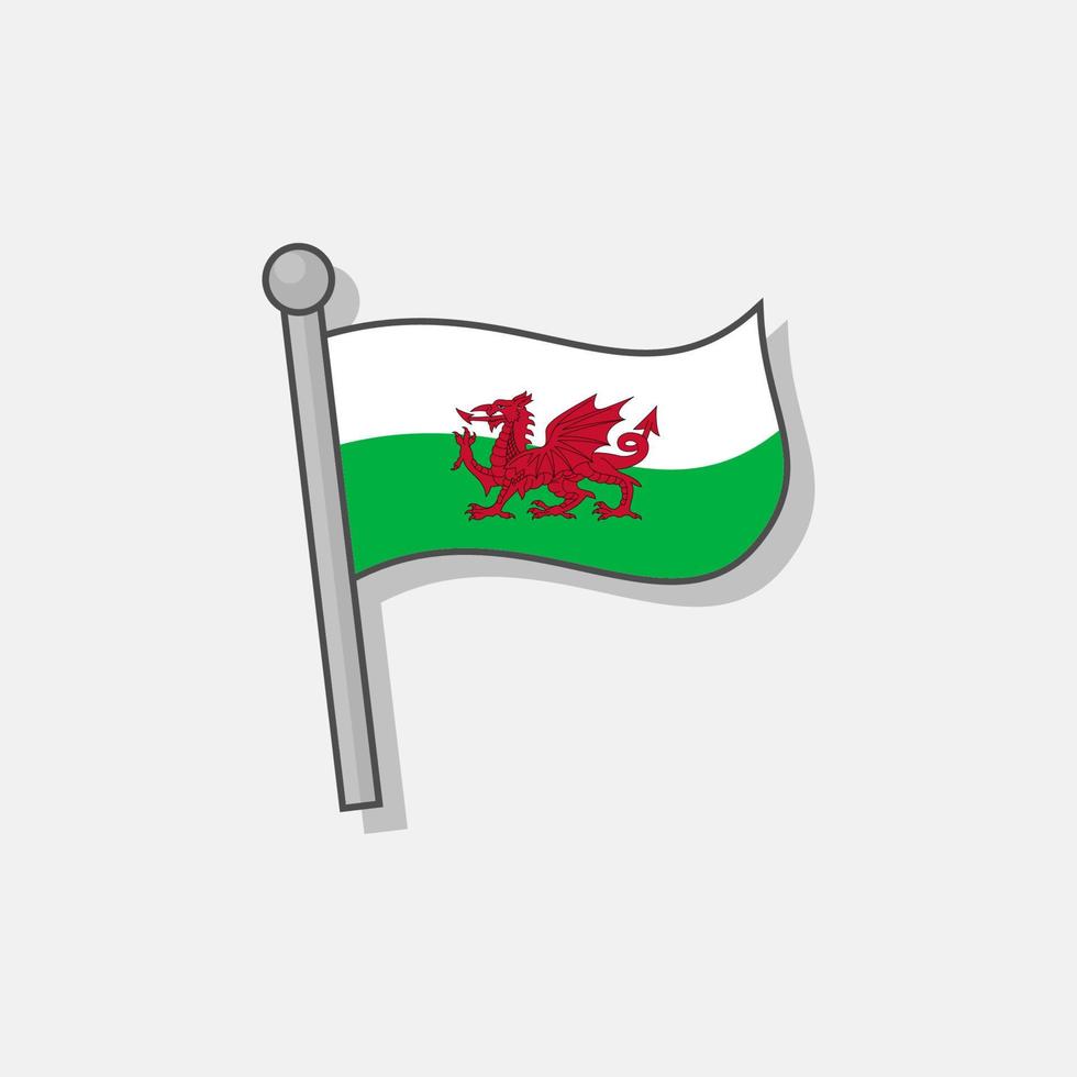 Illustration der Wales-Flaggenvorlage vektor