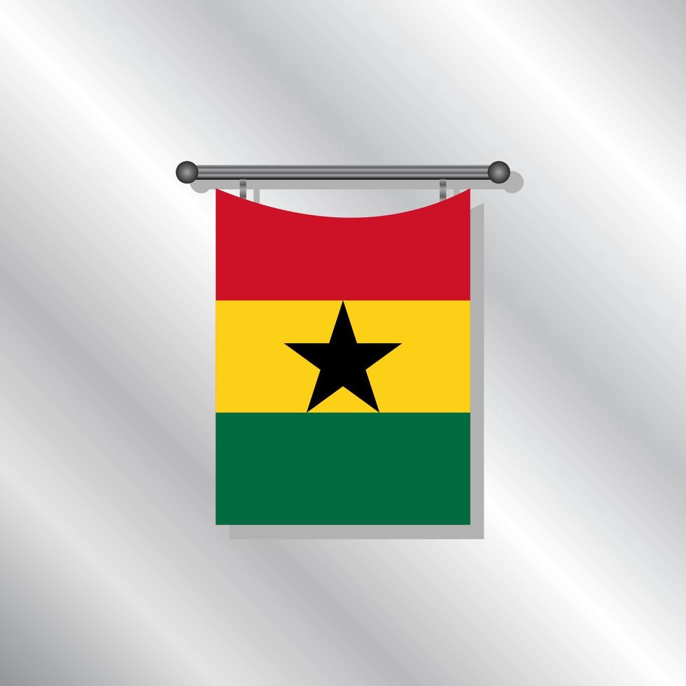 illustration av ghana flagga mall vektor