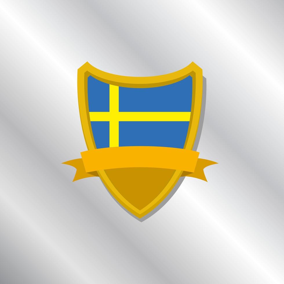 illustration av Sverige flagga mall vektor