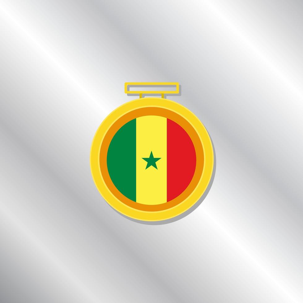 illustration av senegal flagga mall vektor