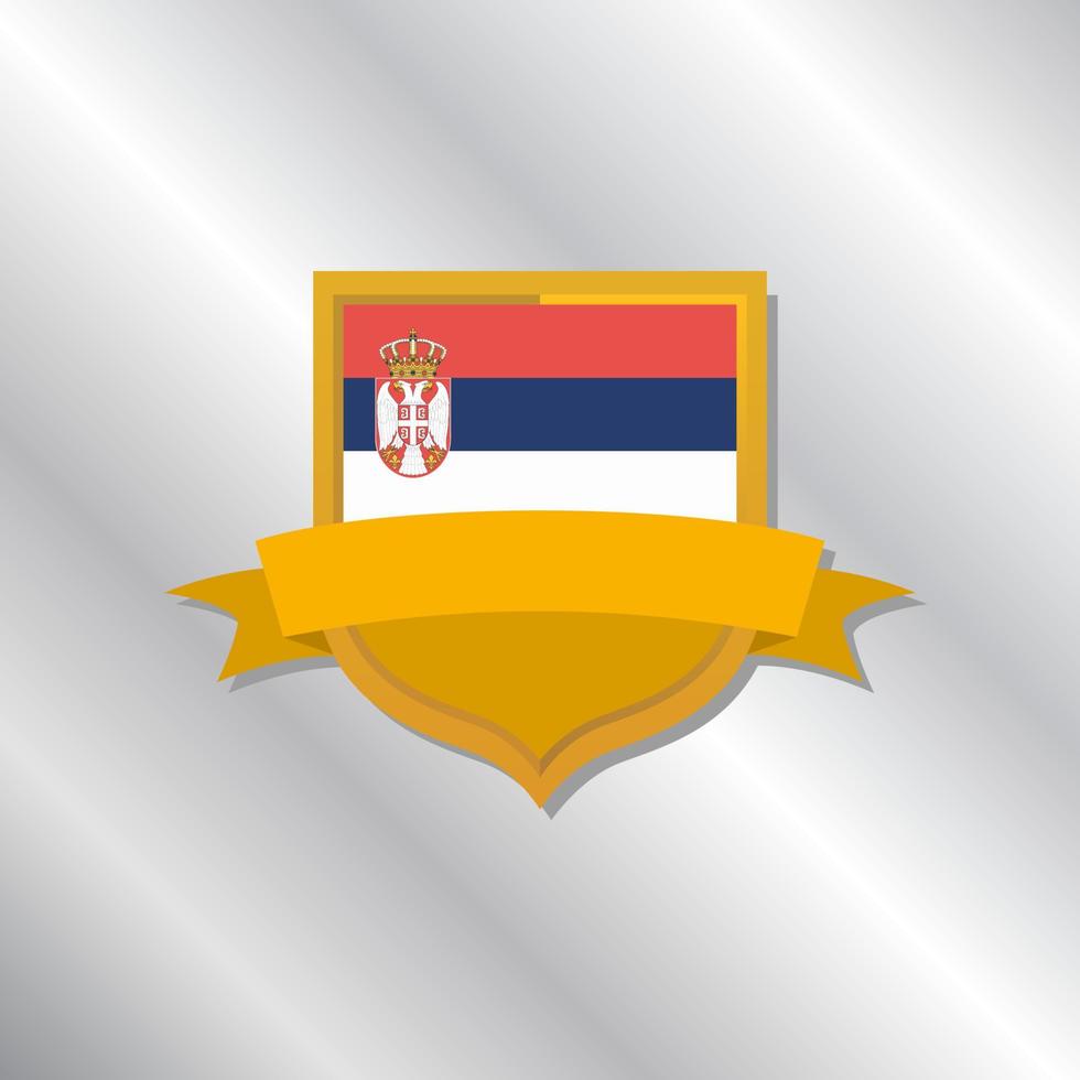 illustration der serbien-flaggenschablone vektor