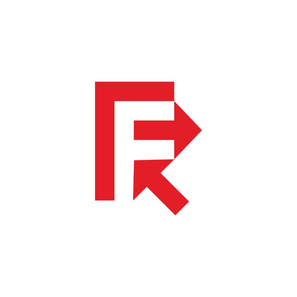 brev fr rörelse pil geometrisk design logotyp vektor