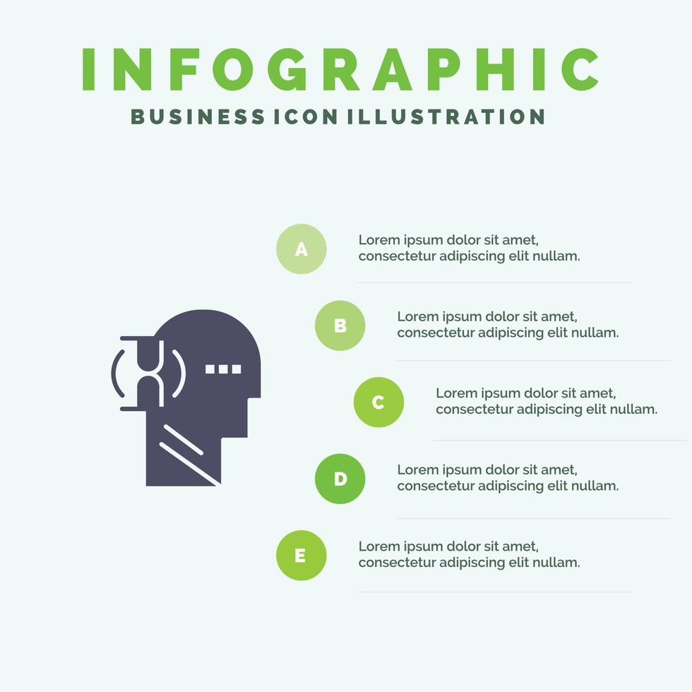 warten Glas Benutzer männlich solide Symbol Infografiken 5 Schritte Präsentationshintergrund vektor