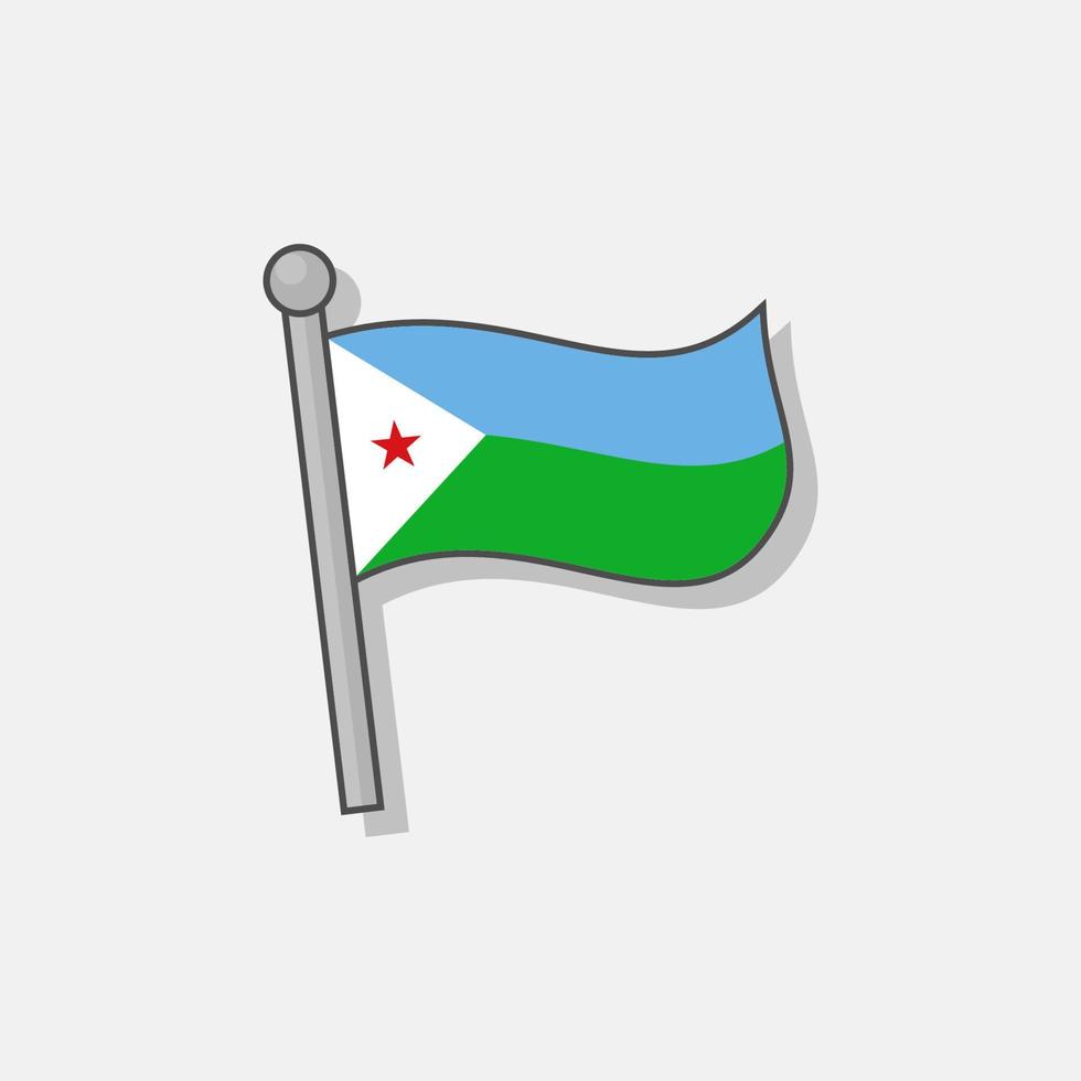 illustration av djibouti flagga mall vektor