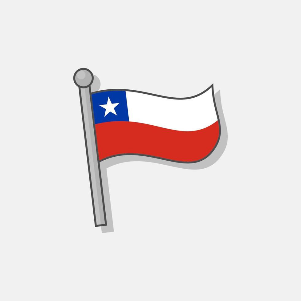 illustration av chile flagga mall vektor
