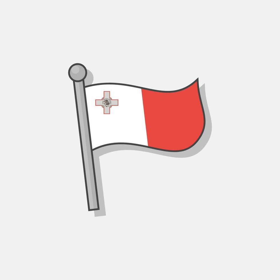 illustration der malta-flaggenschablone vektor