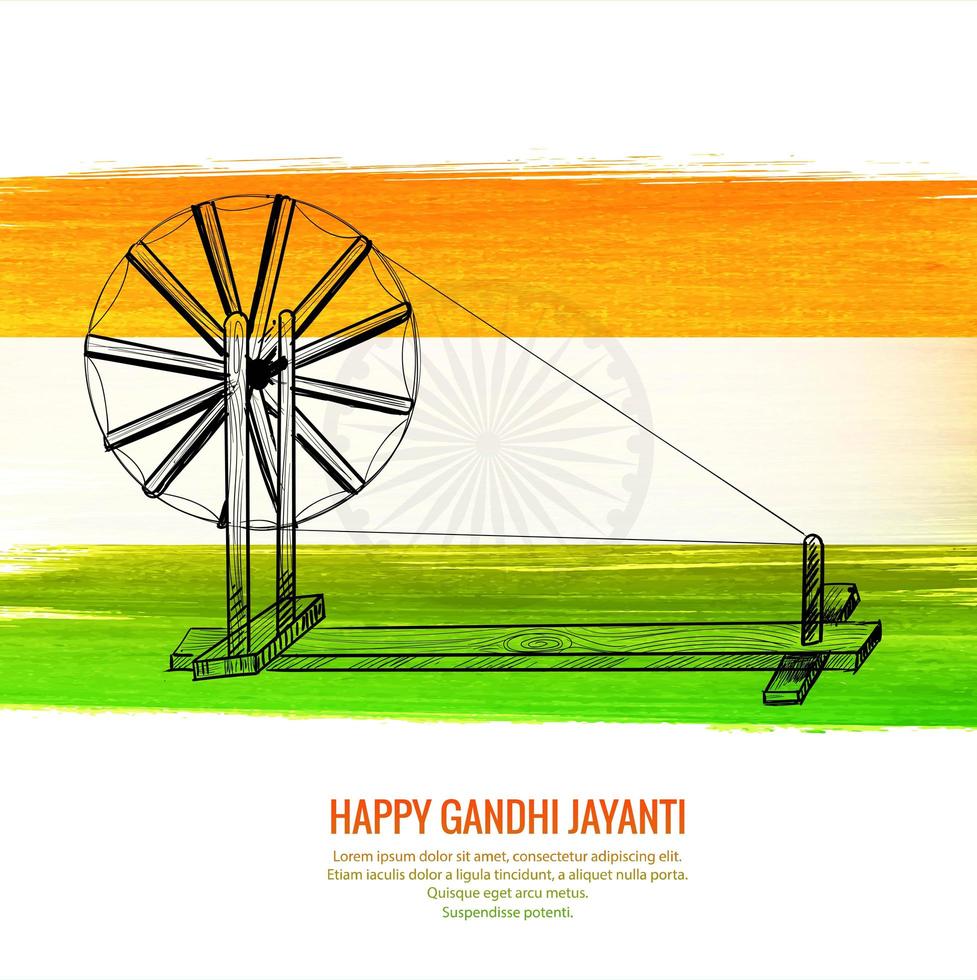 glücklicher Gandhi Jayanti Nationalfeiertag im indischen Hintergrund vektor