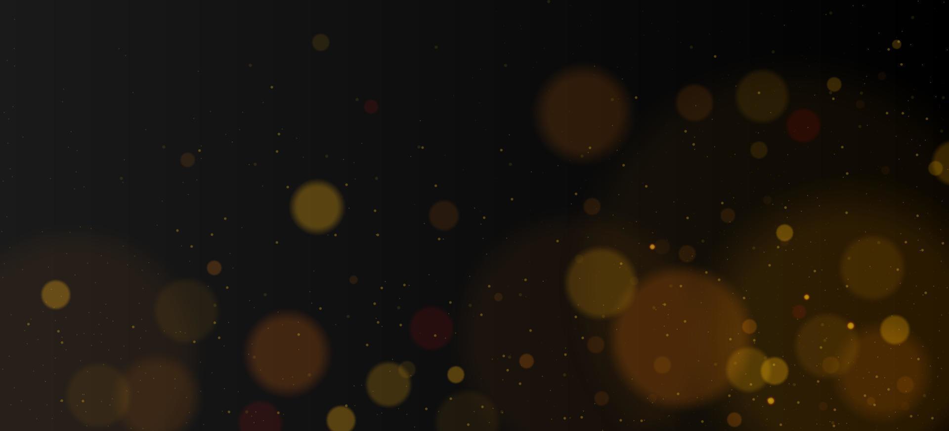 Glitter Vintage Lichter Hintergrund. dunkelgold und schwarz. defokussiert. Hintergrund der goldenen Lichter. Lichtkonzept. Vektor-Illustration. Glüheffekt verwischen Vektorhintergrund. vektor