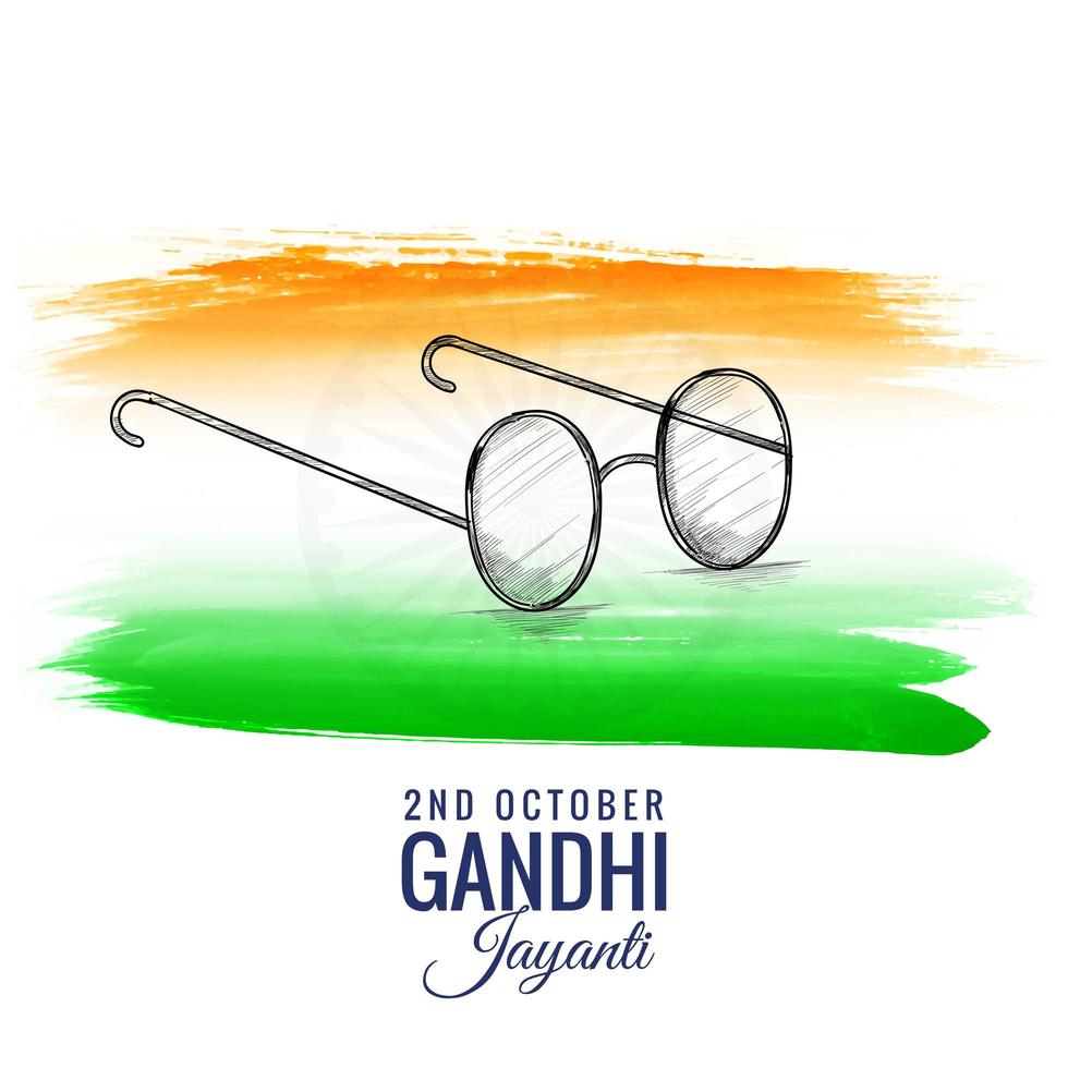 2. Oktober Gandhi Jayanti für Aquarellpinselhintergrund vektor