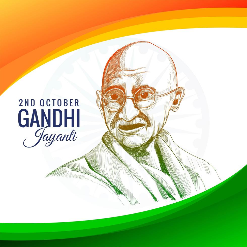 gandhi jayanti helgdag i Indien den 2 oktober vektor